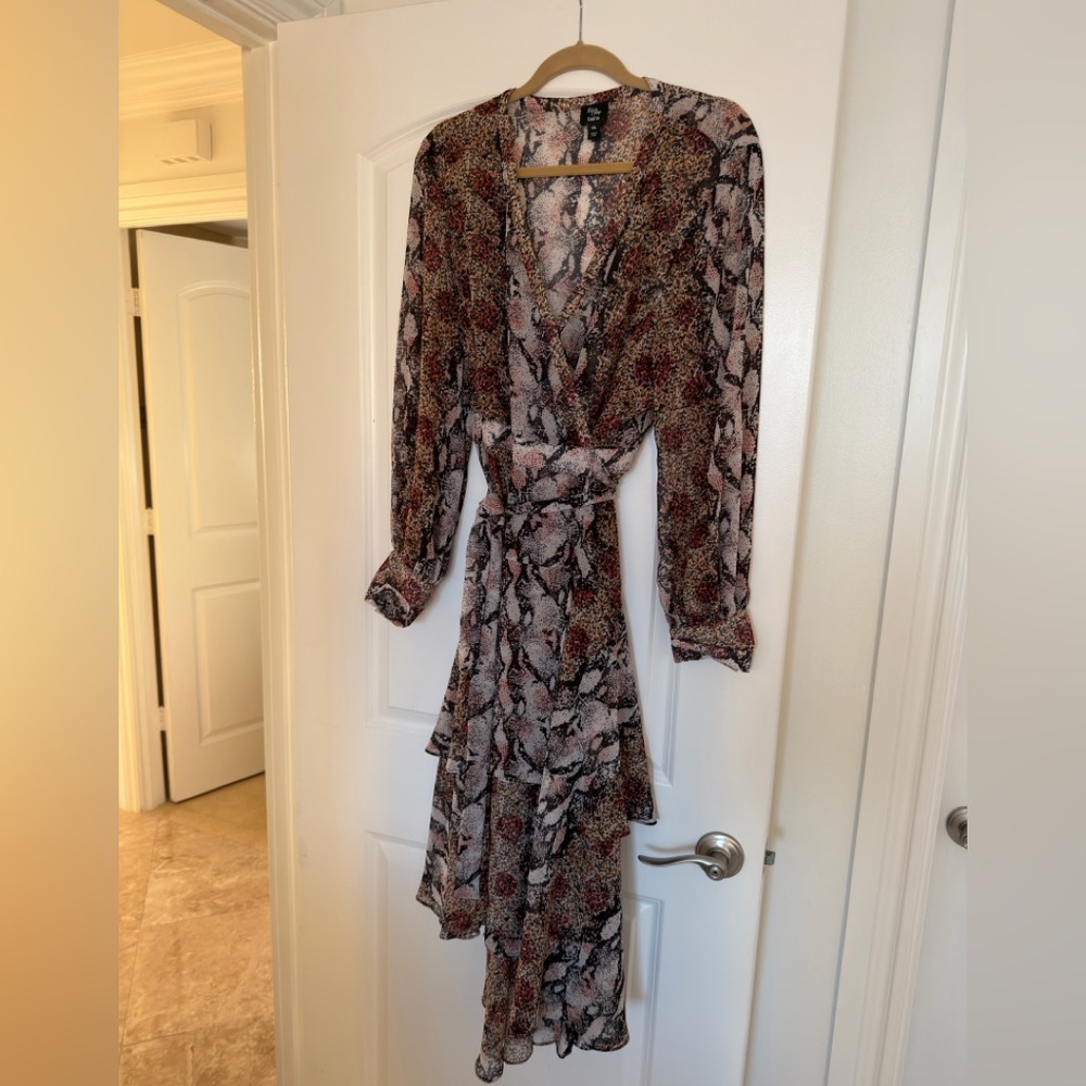Bar III Long Sleeve Patterned Dress
